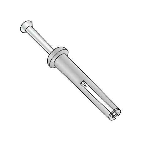Newport Fasteners Nail Drive Anchor, 1/4" Dia., 1-1/2" L, Alloy Steel Zinc Plated, 100 PK 956067